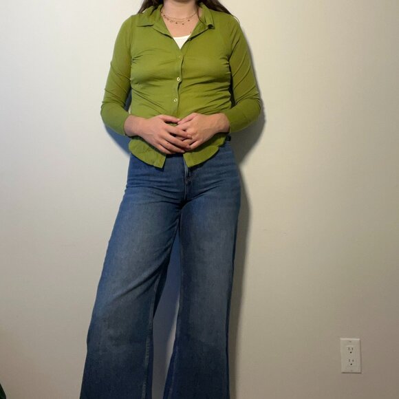 Wilfred Sheer Green Button-Down - Picture 1 of 4